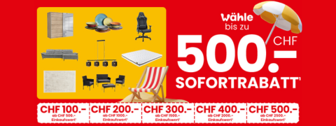 Conforama Aktion: Bis zu CHF 500 Rabatt Conforama Aktion: Bis zu CHF 500 Rabatt